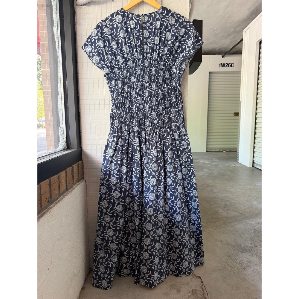 Hyacinth House Tuckernuck Keeley Smocked Cotton Floral Maxi Dress Womens M Med - Picture 5 of 10